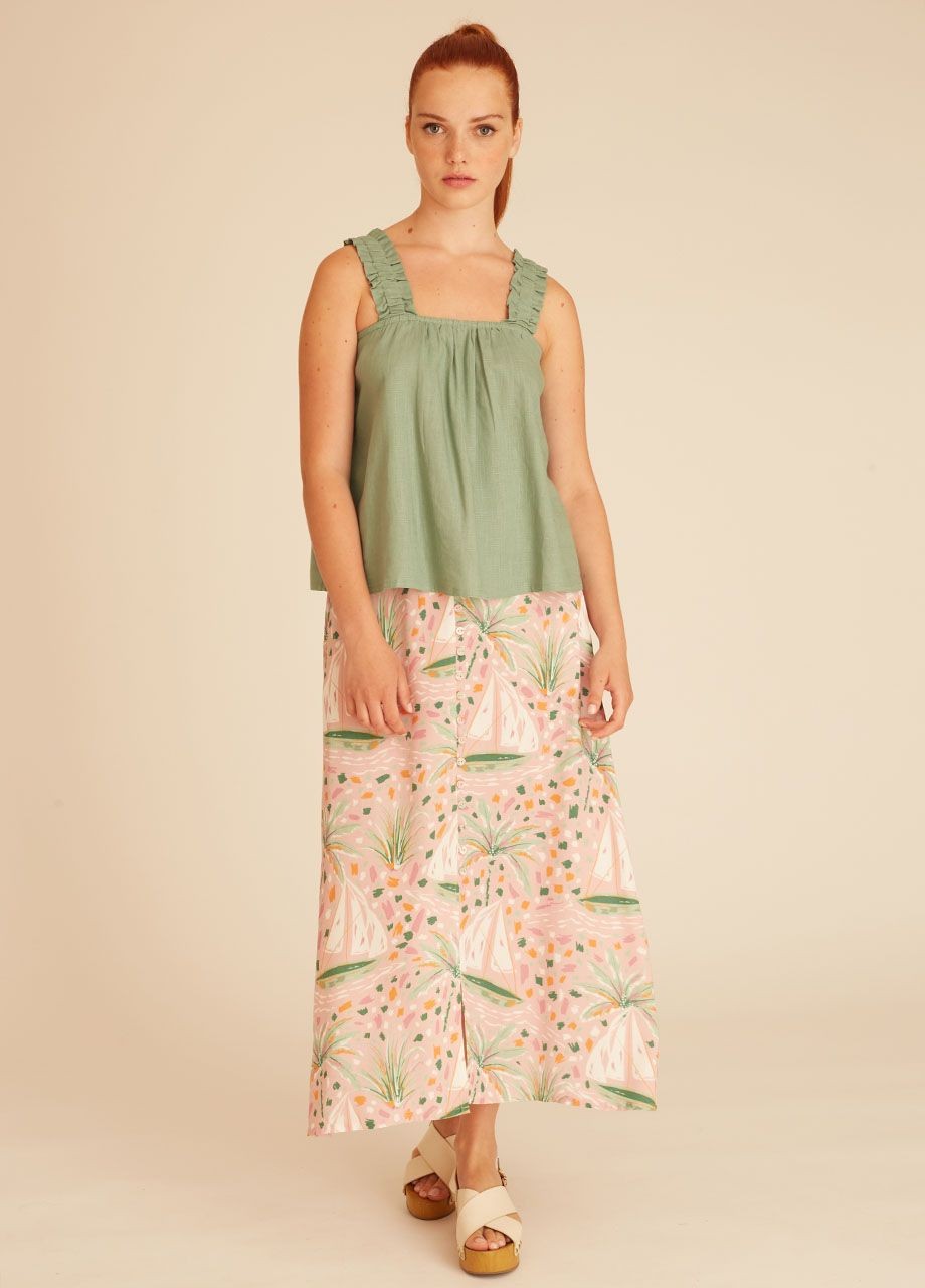 Linen top green
