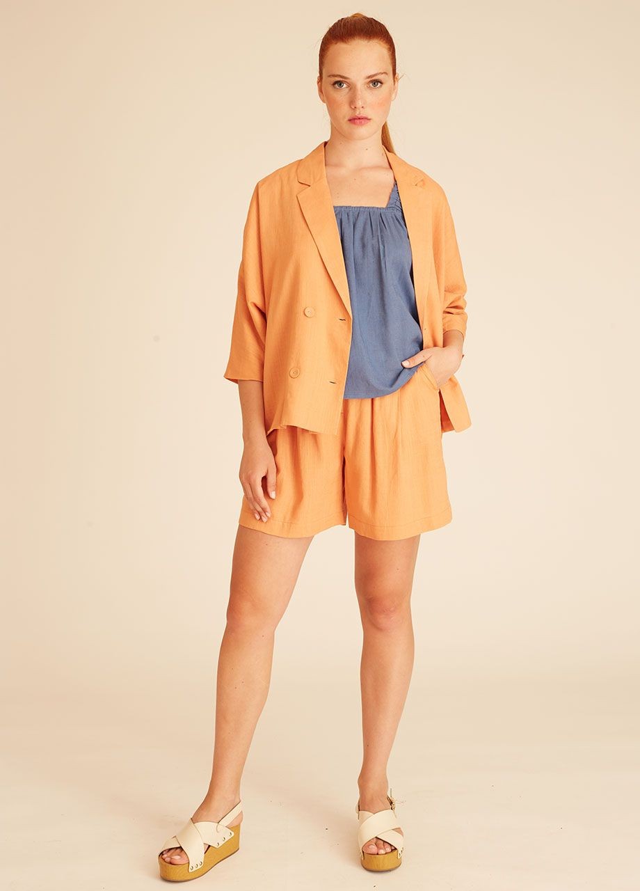Linen jacket peach