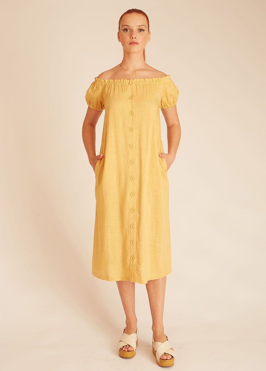 Bardot dress yellow