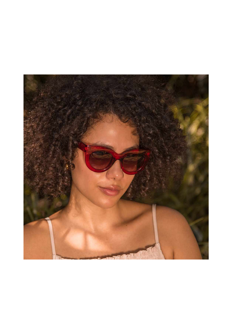 Occhiali da sole in policarbonato cat-eye grandi TIN 32 Tina Ruby