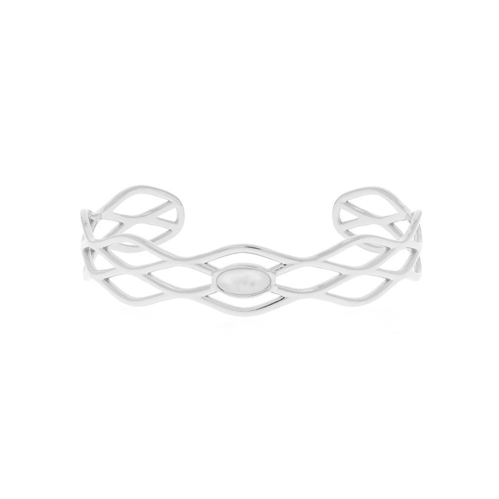 Bracciale rigido regolabile con pietra dura