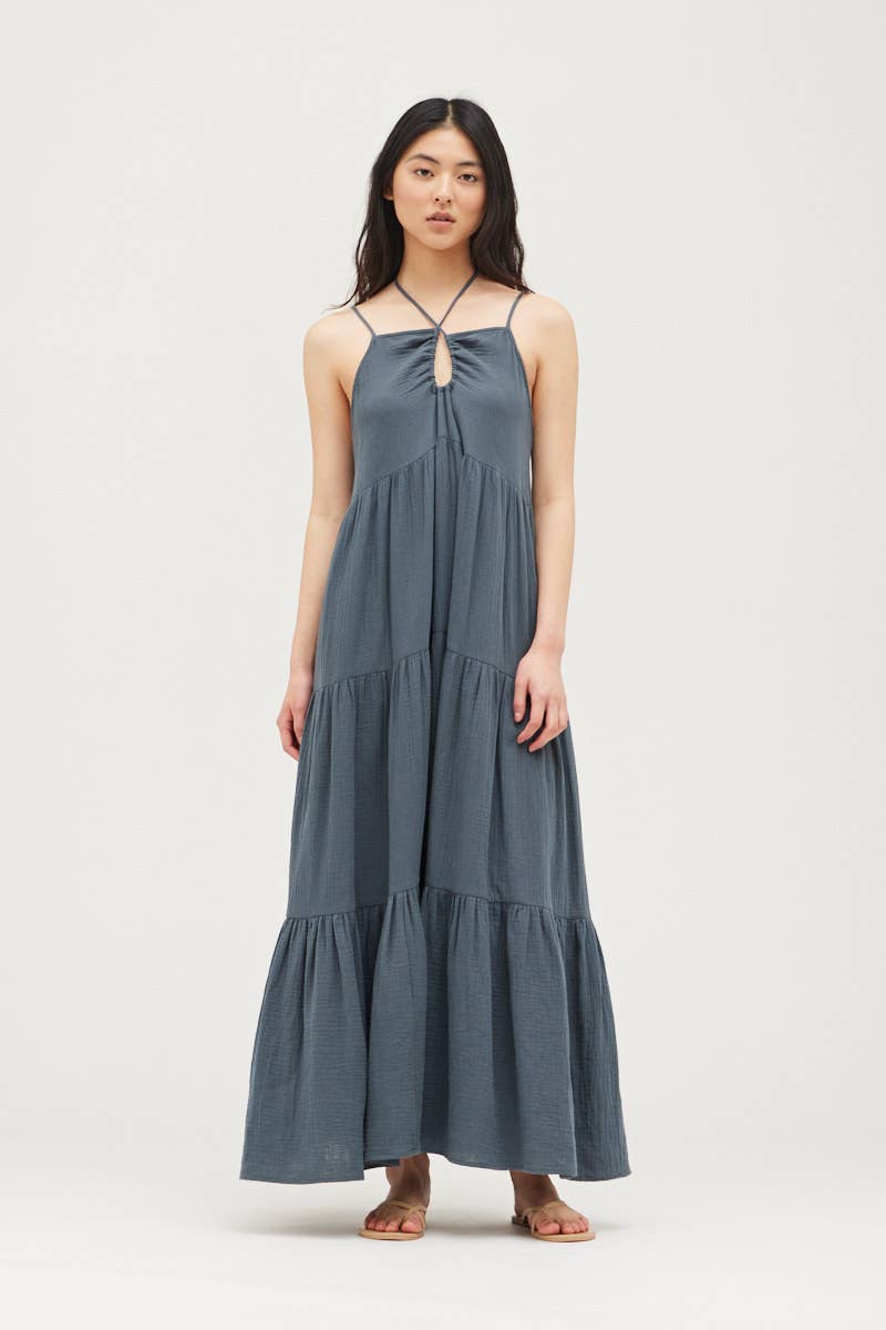60752 - TIERED GAUZE MAXI DRESS