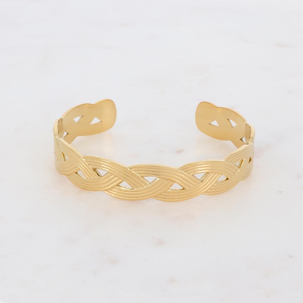 Bracciale rigido regolabile intrecciato