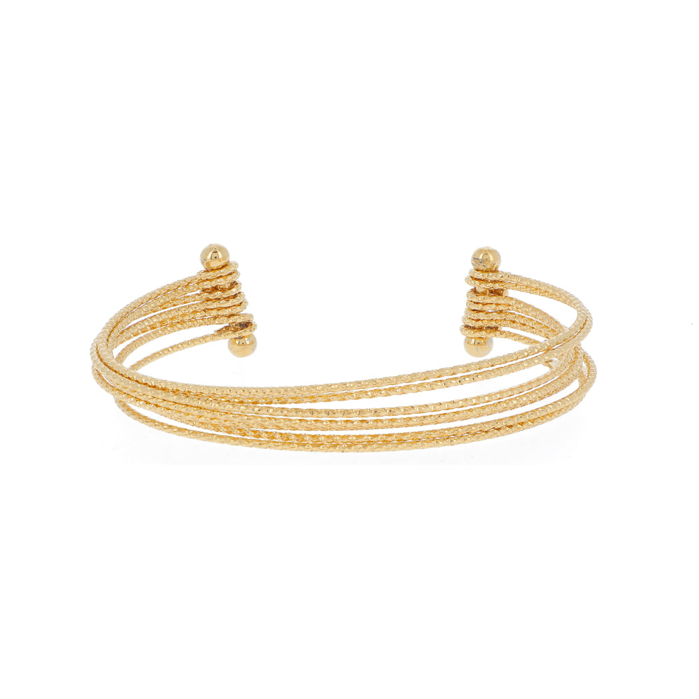 Bracciale regolabile manchette 7 fili rigidi effetto corrugato