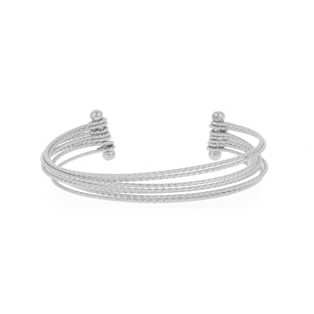 Bracciale regolabile manchette 7 fili rigidi effetto corrugato