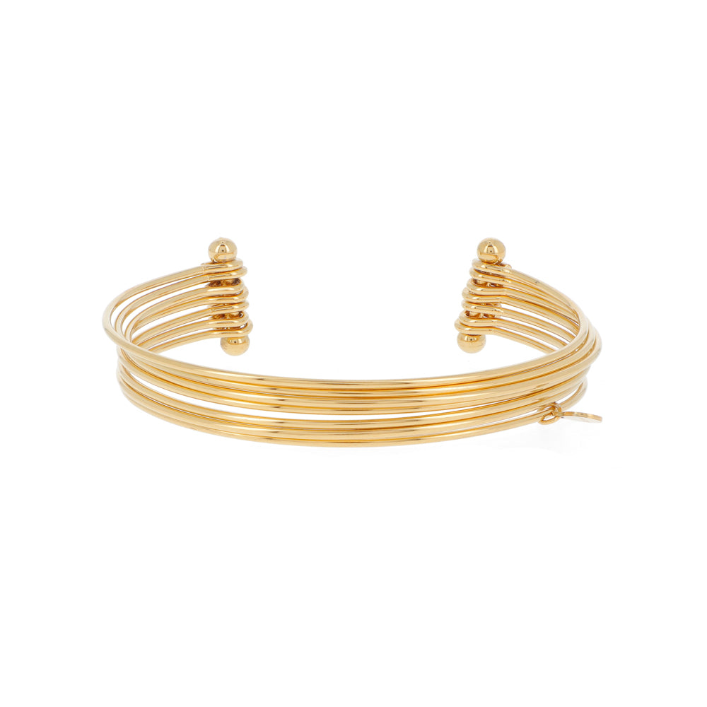Bracciale regolabile manchette 7 fili rigidi effetto liscio