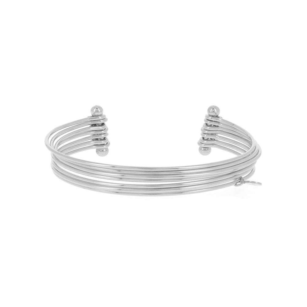 Bracciale regolabile manchette 7 fili rigidi effetto liscio