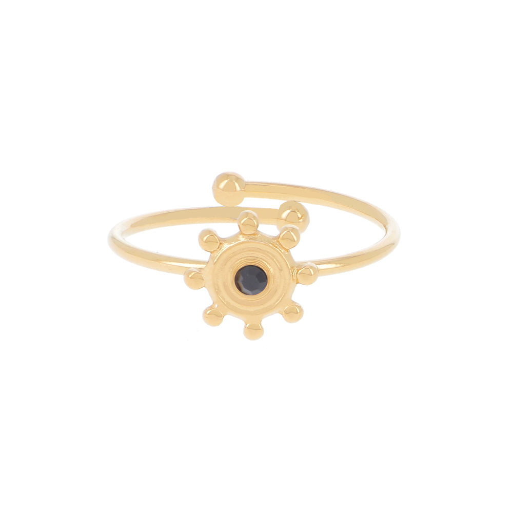 Anello regolabile con strass stella a otto punte