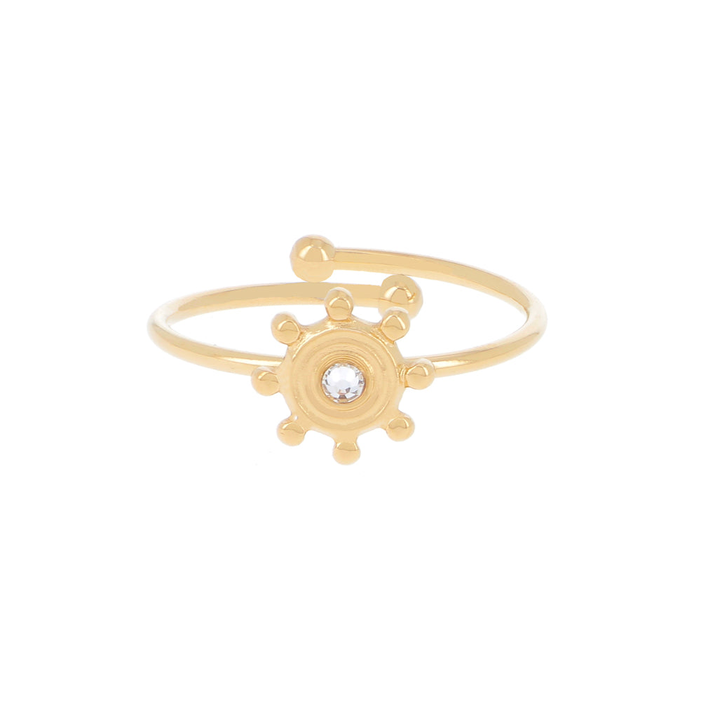 Anello regolabile con strass stella a otto punte