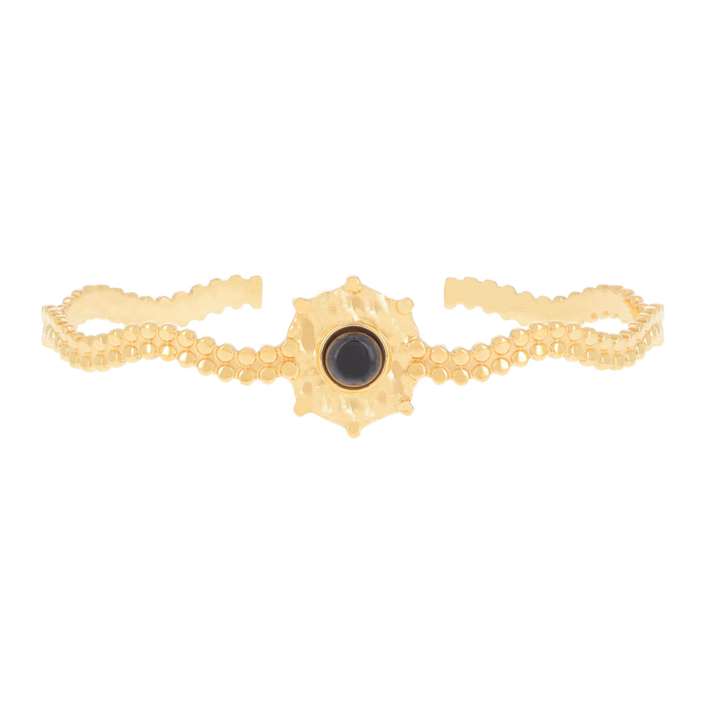 Bracciale rigido regolabile con pietra dura