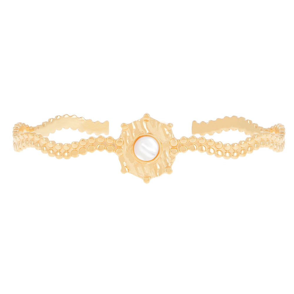 Bracciale rigido regolabile con pietra dura