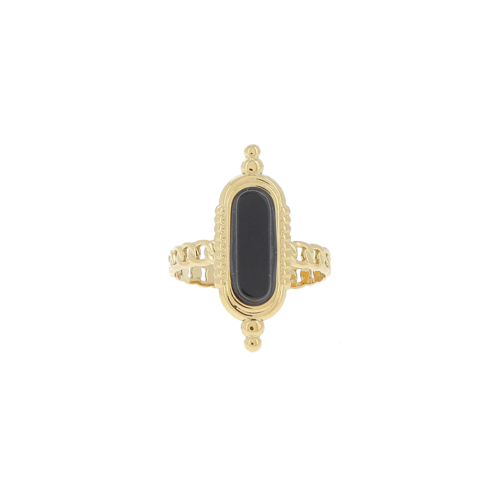 Anello regolabile stile barocco con pietra