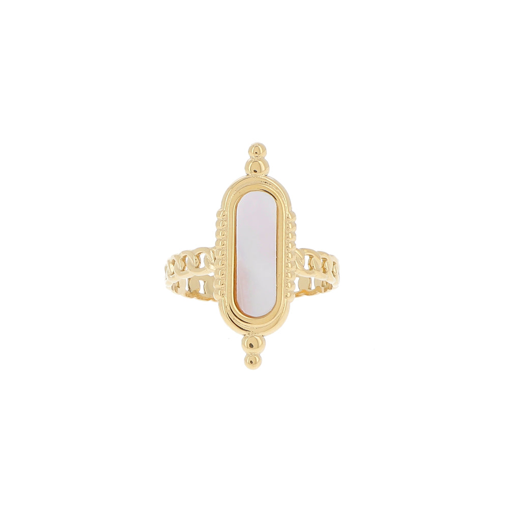 Anello regolabile stile barocco con pietra