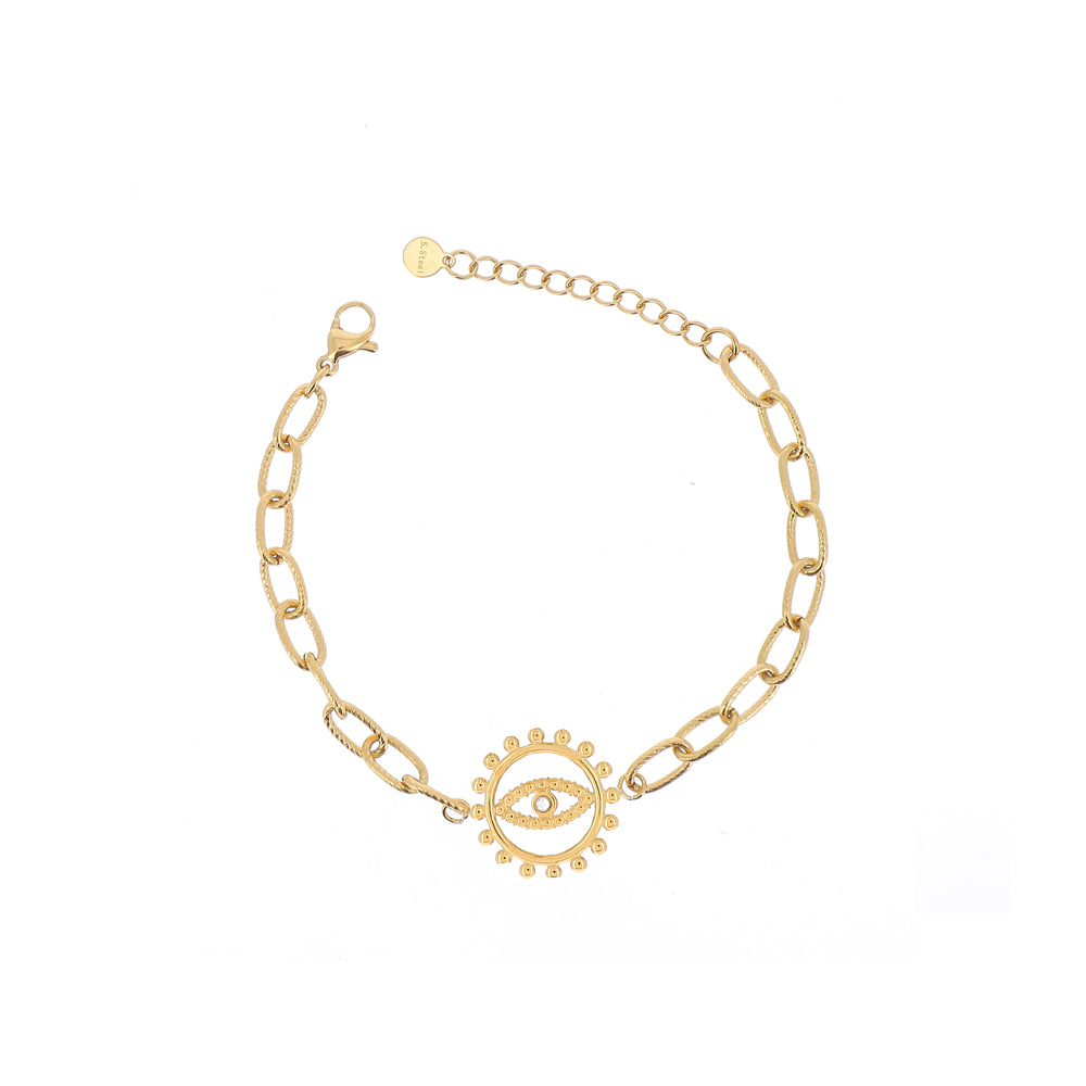 Bracciale regolabile con maglia in catena e strass
