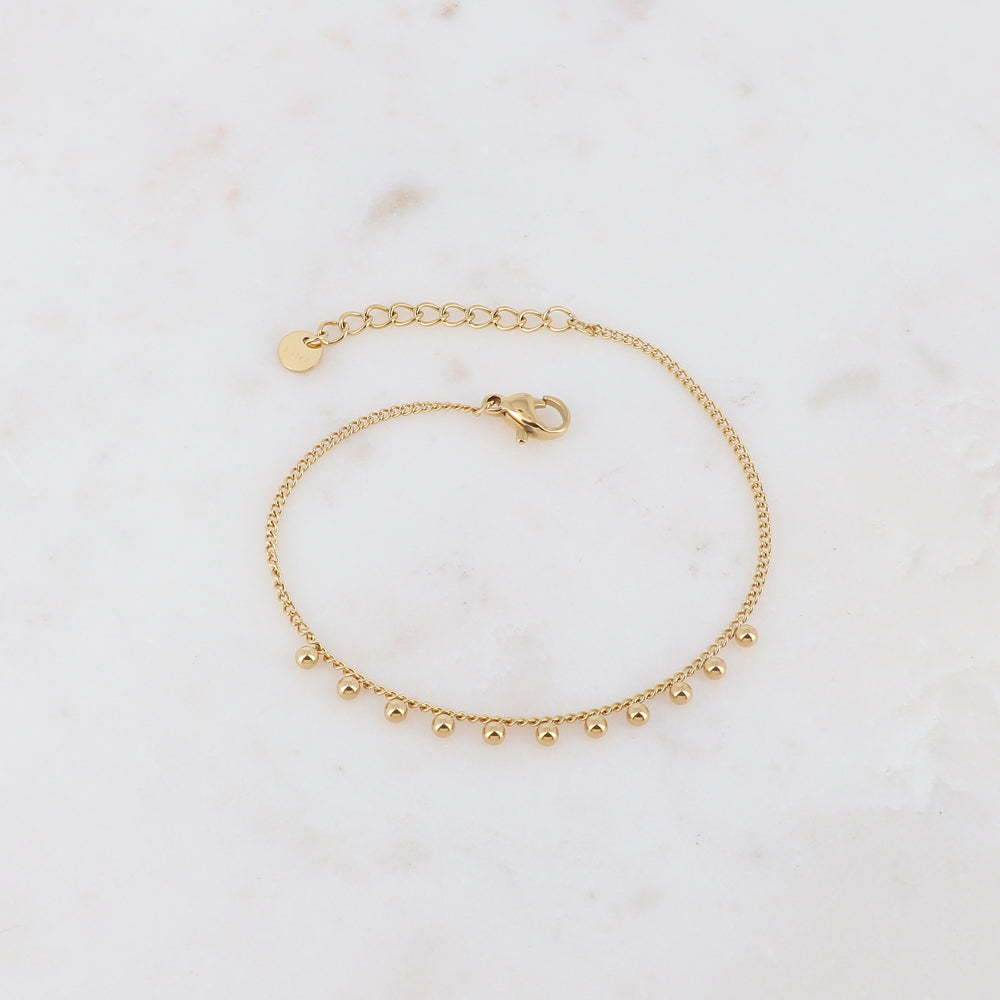 Bracciale regolabile in acciaio con piccole sfere