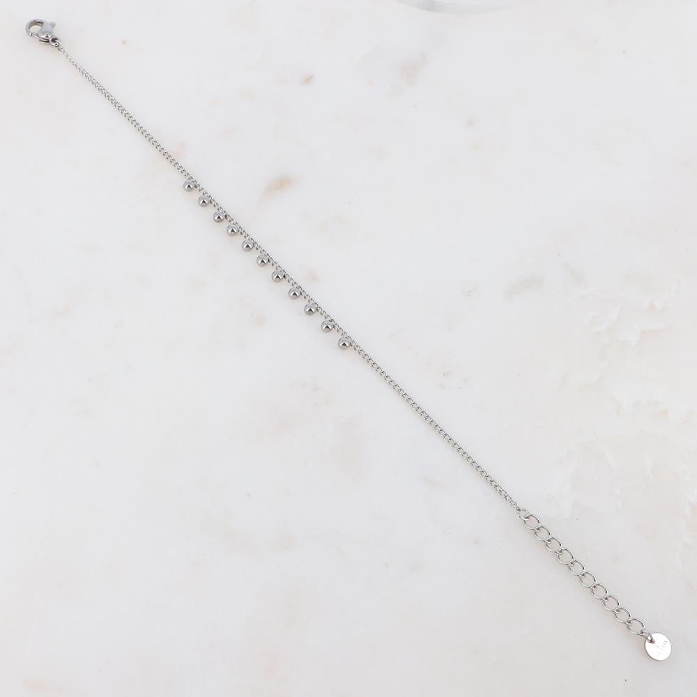 Bracciale regolabile in acciaio con piccole sfere