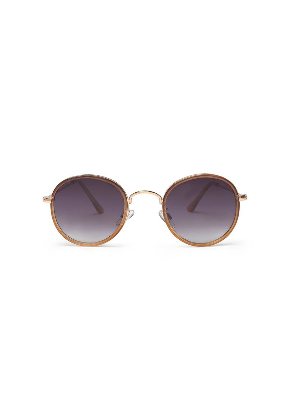 Occhiali da sole in policarbonato tondi Blackbird BB80 Marrone crema