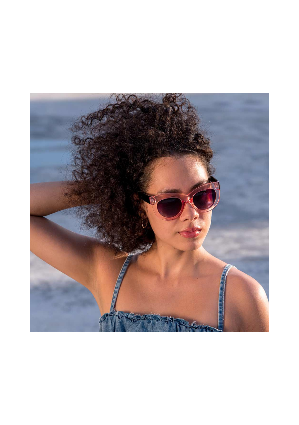 Occhiali da sole in policarbonato cat-eye grandi TIN 5 Tina Pink
