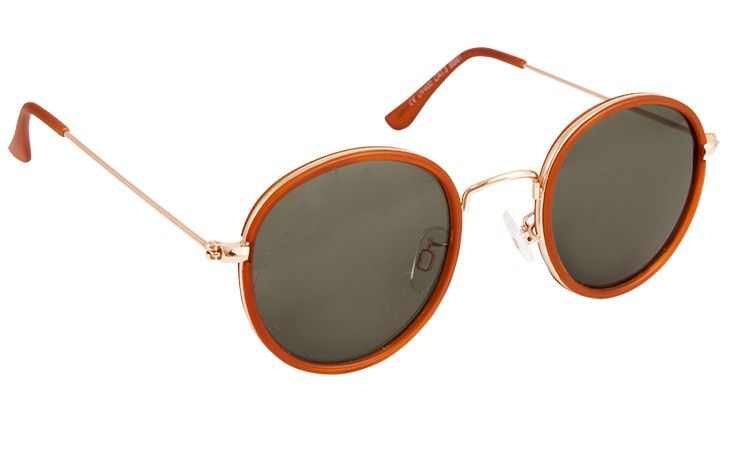 Occhiali da sole in policarbonato tondi Blackbird BB81 Marrone ginger