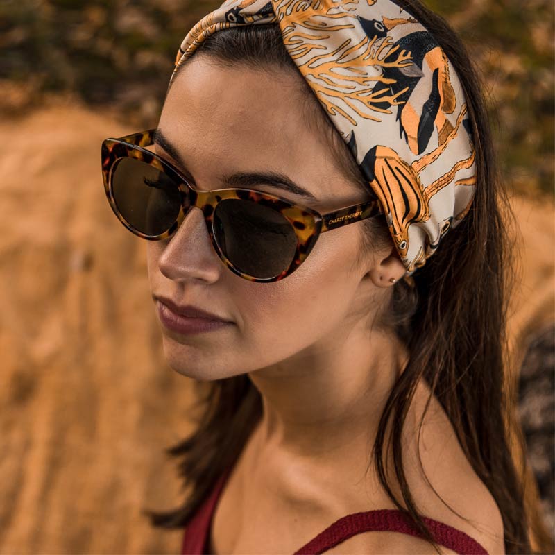 Occhiali da sole in policarbonato cat-eye Gigi GIG17 Verde militare