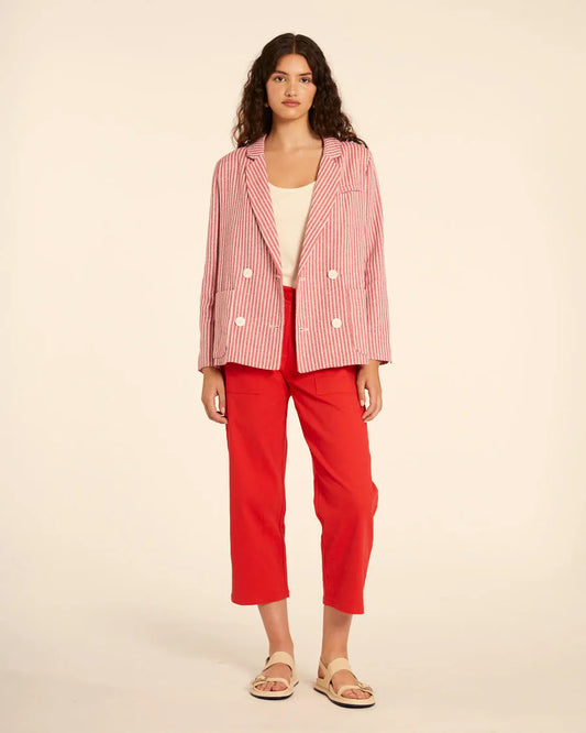 Blazer a righe rosse