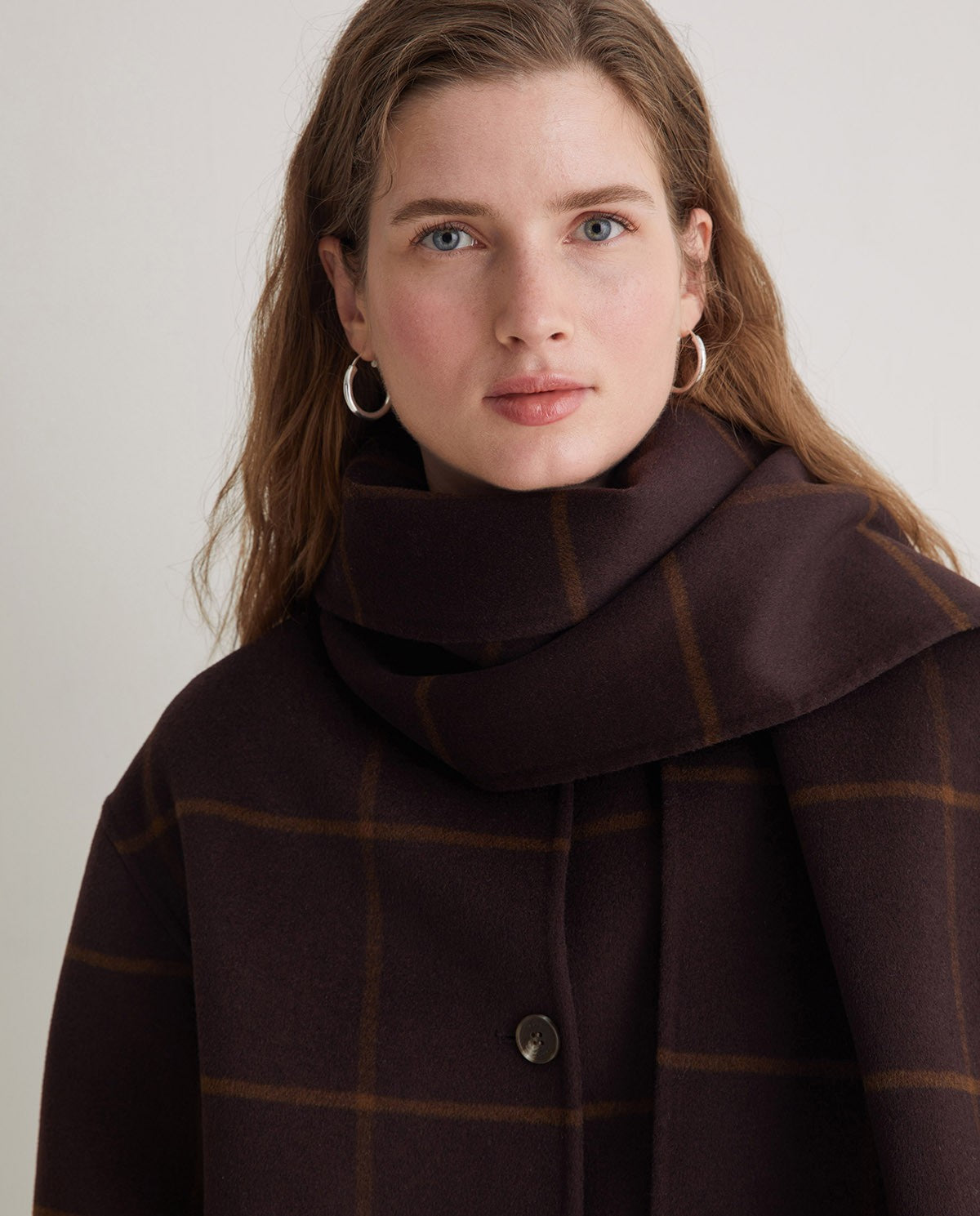 Coat misto lana con scialle