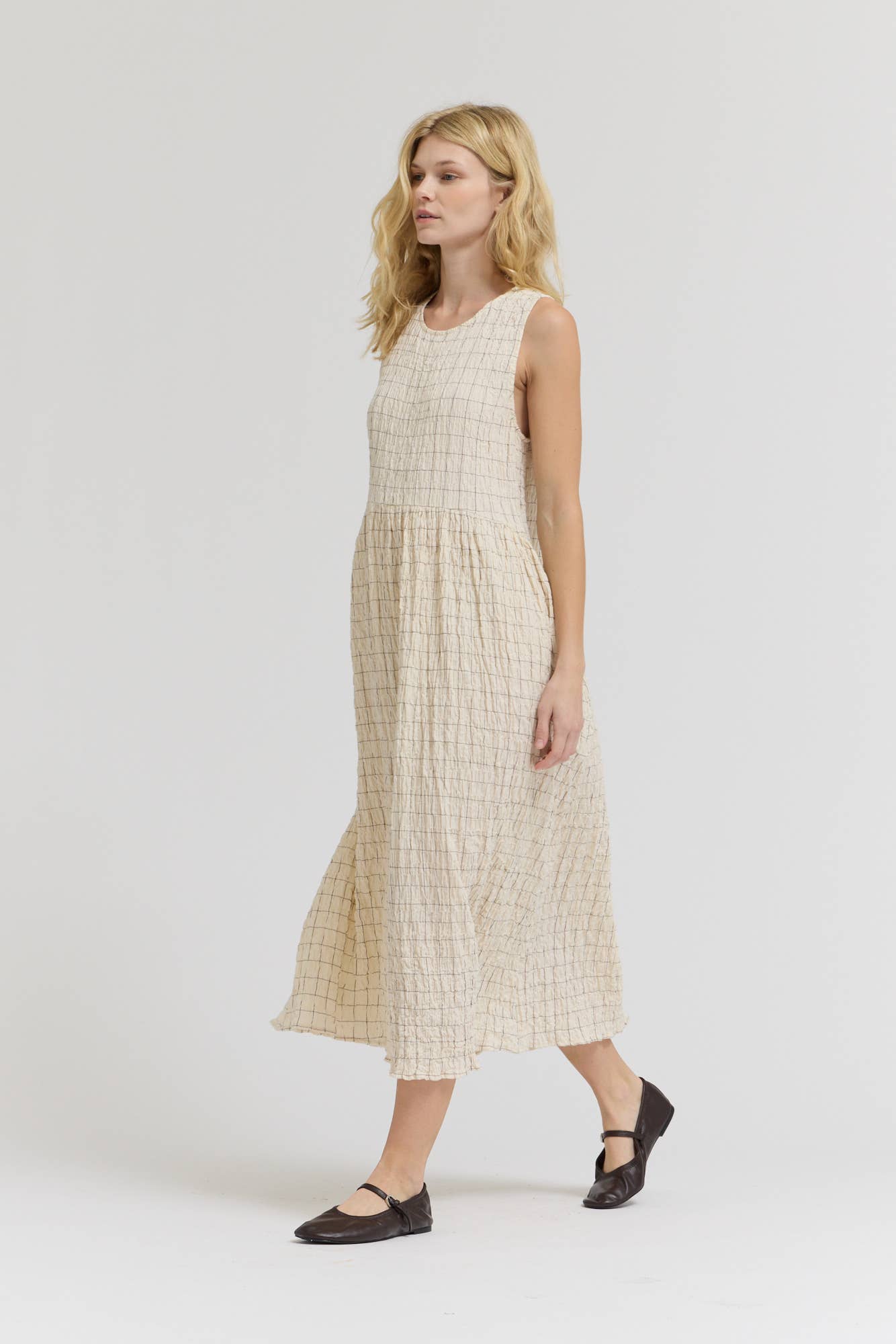 61277 - VESTITO FACILE IN GARZA A QUADRETTI