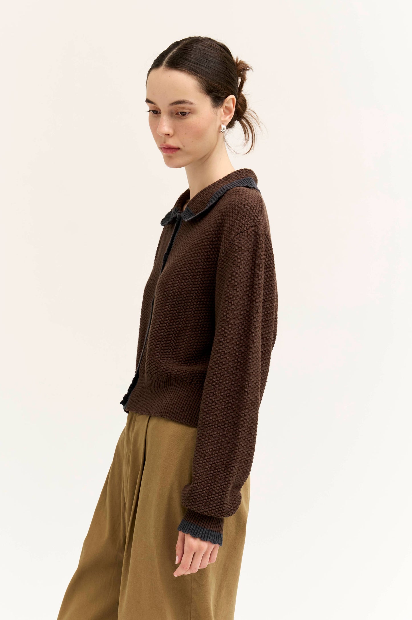 80526 - CARDIGAN CON BORDO SMERLATO