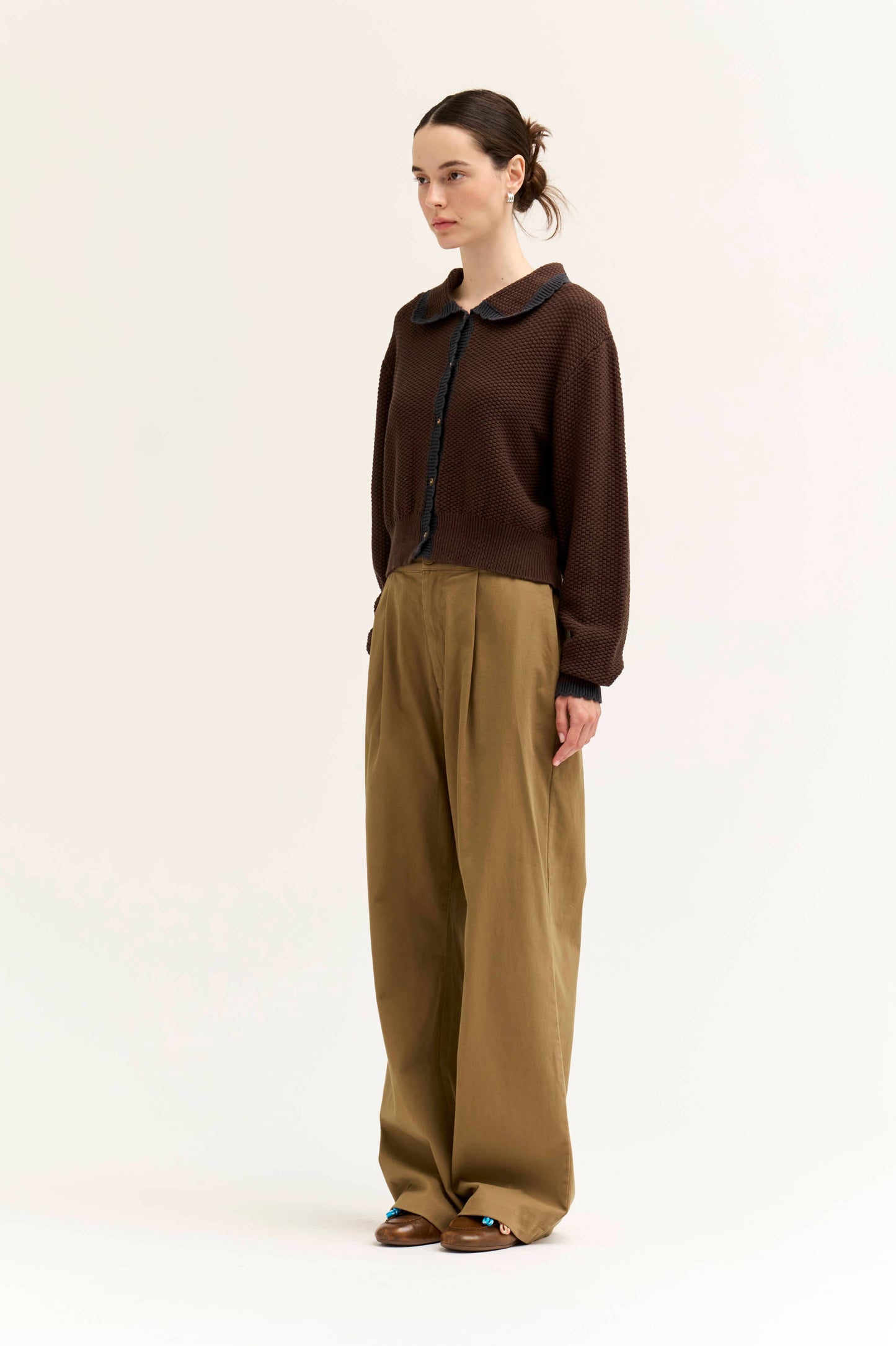80526 - CARDIGAN CON BORDO SMERLATO