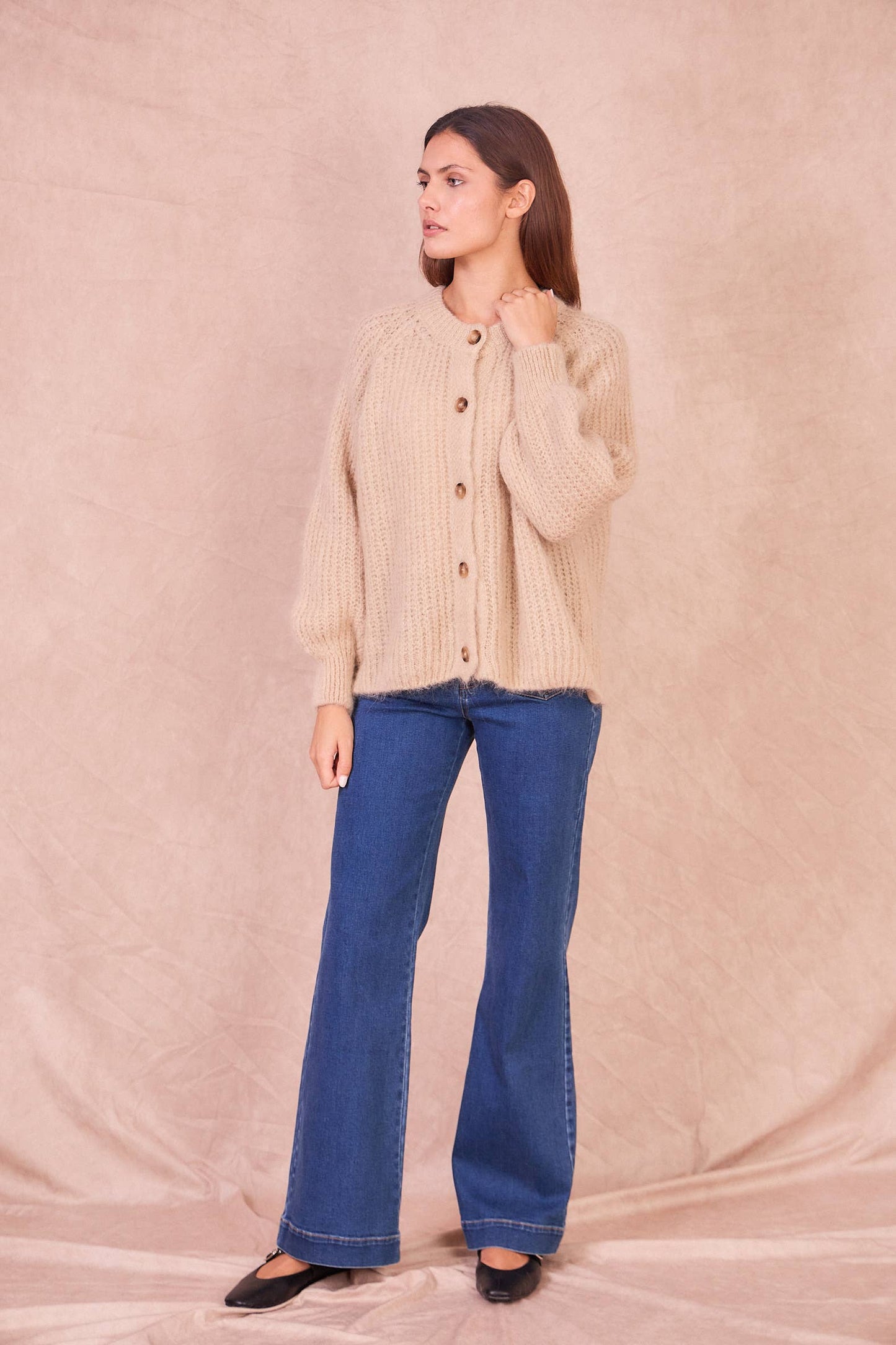 Cardigan in Misto Mohair con Bottoni