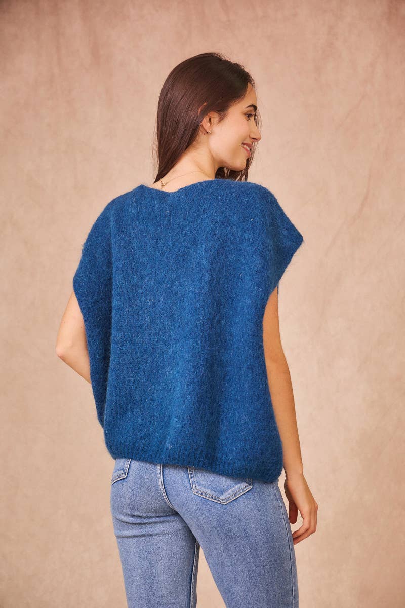 Cardigan Senza Maniche in Kid Mohair