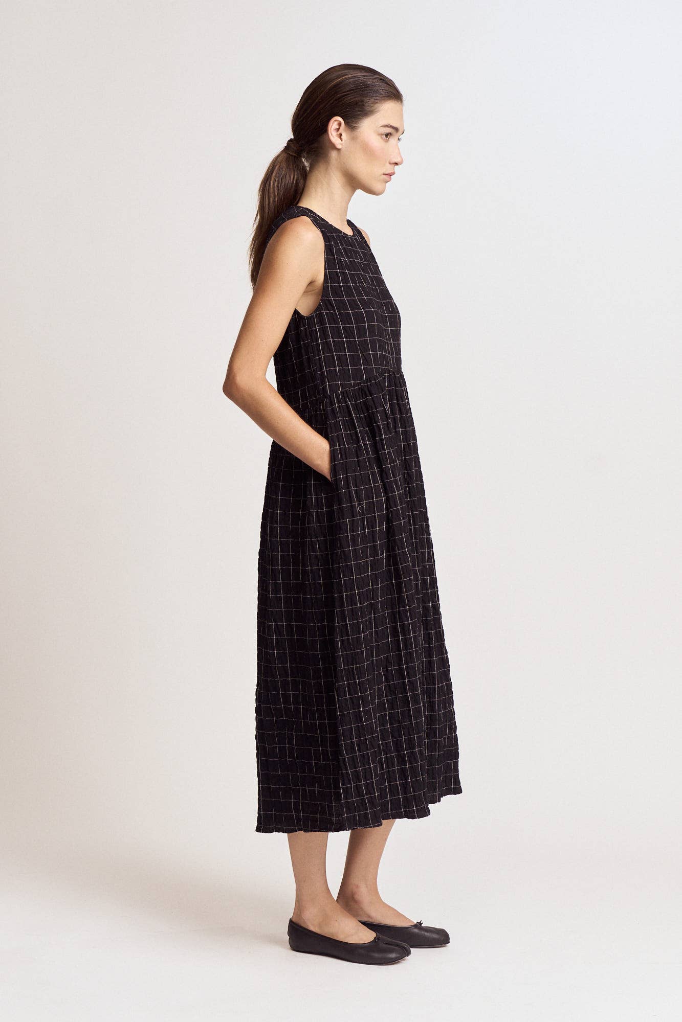 61277 - VESTITO FACILE IN GARZA A QUADRETTI