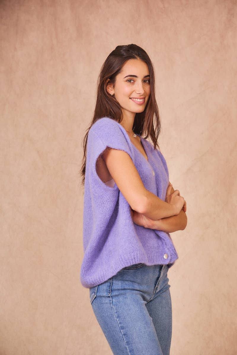 Cardigan Senza Maniche in Kid Mohair