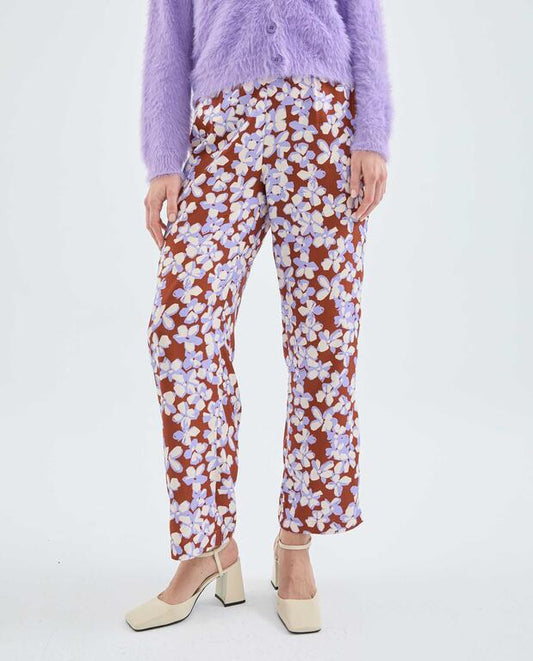 Pantalone morbido stampato floreale