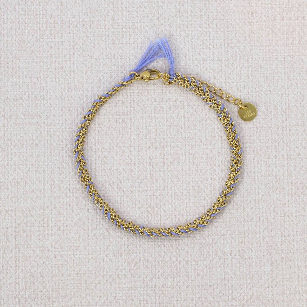 Bracciale Amelle in acciaio intrecciato con fili colorati