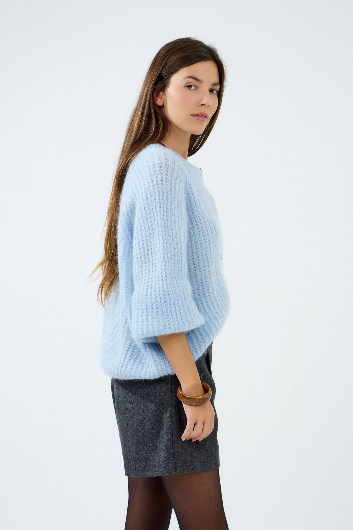 Cardigan in mohair testurizzato