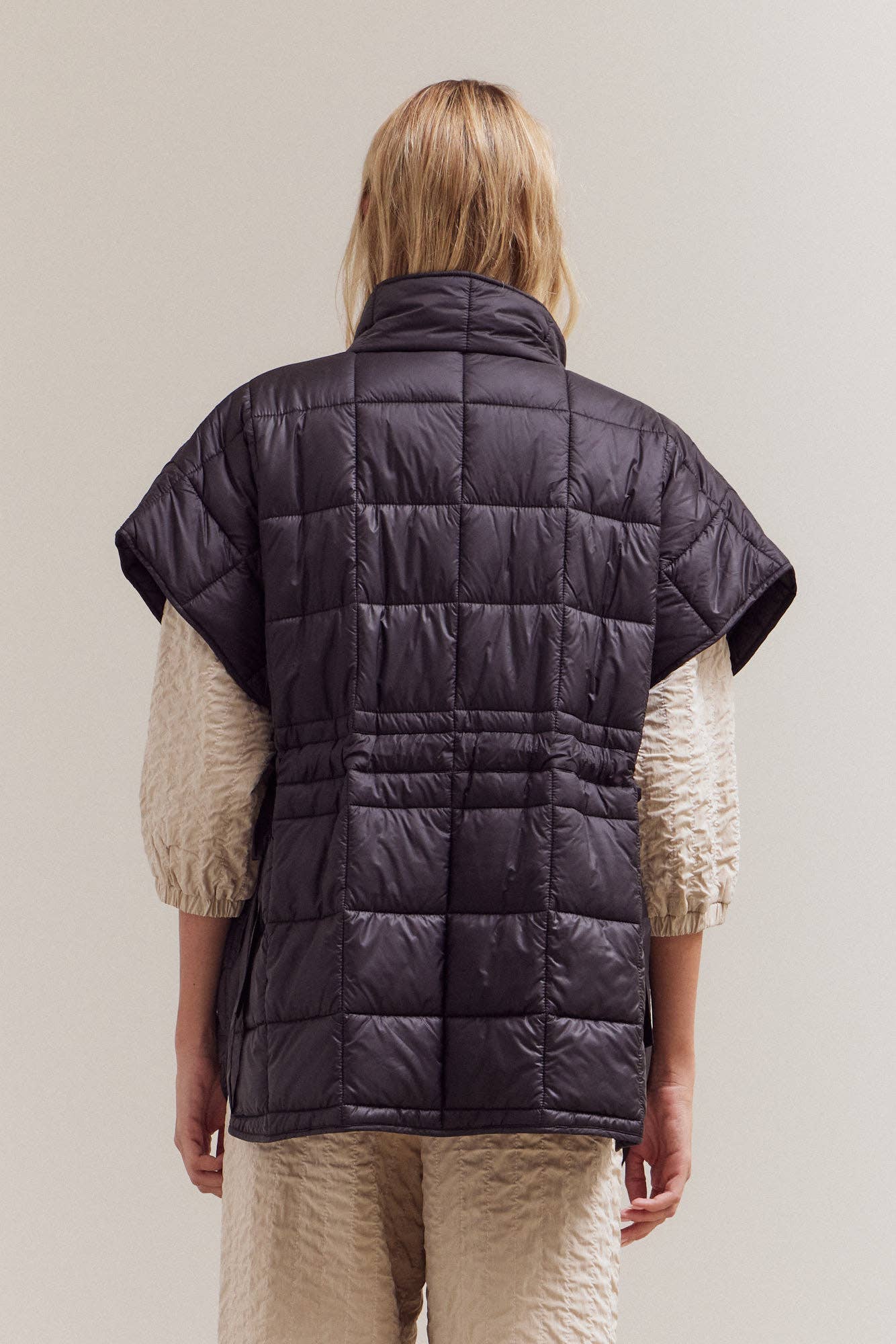 80416 - GILET IMBOTTITO TRAPUNTATO CON ZIP E COLLO ALTO