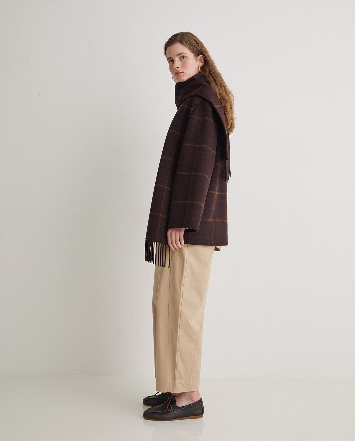 Coat misto lana con scialle