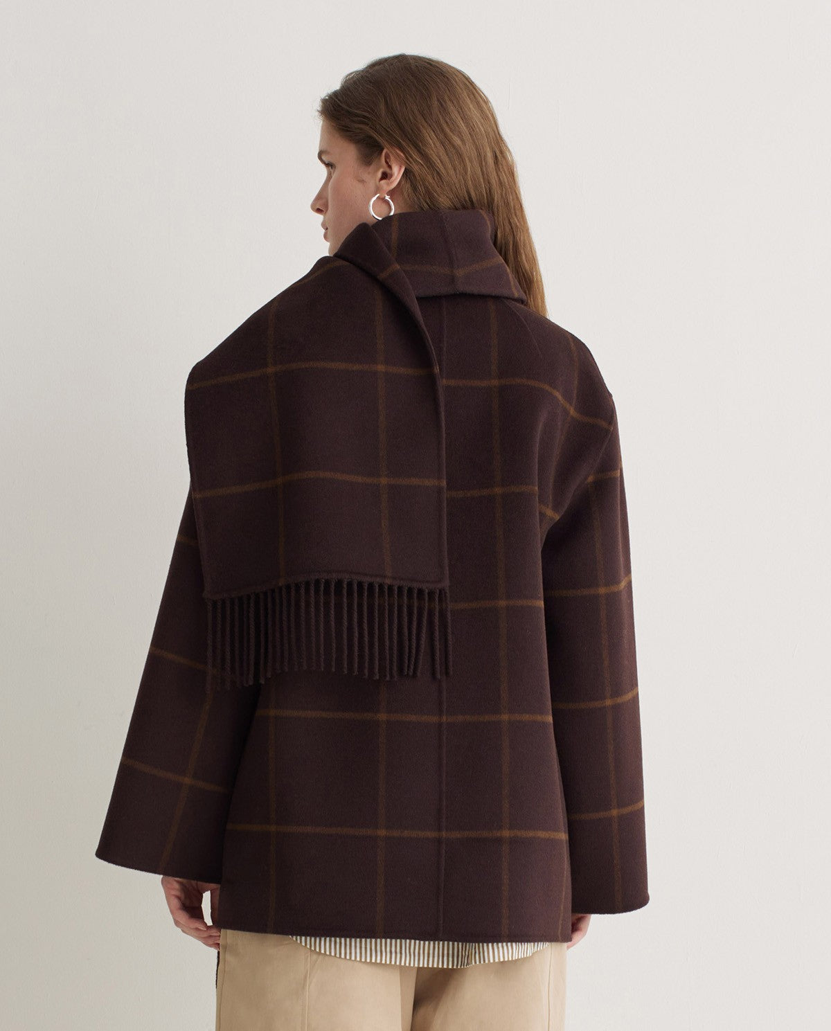 Coat misto lana con scialle