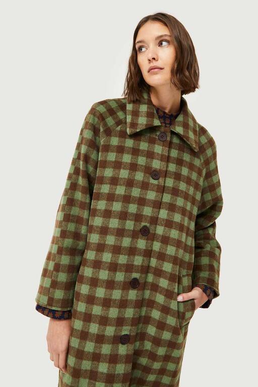 Cappotto a quadri verde