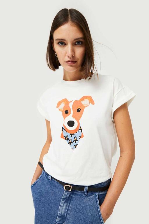 T-shirt con stampa Jack Russell