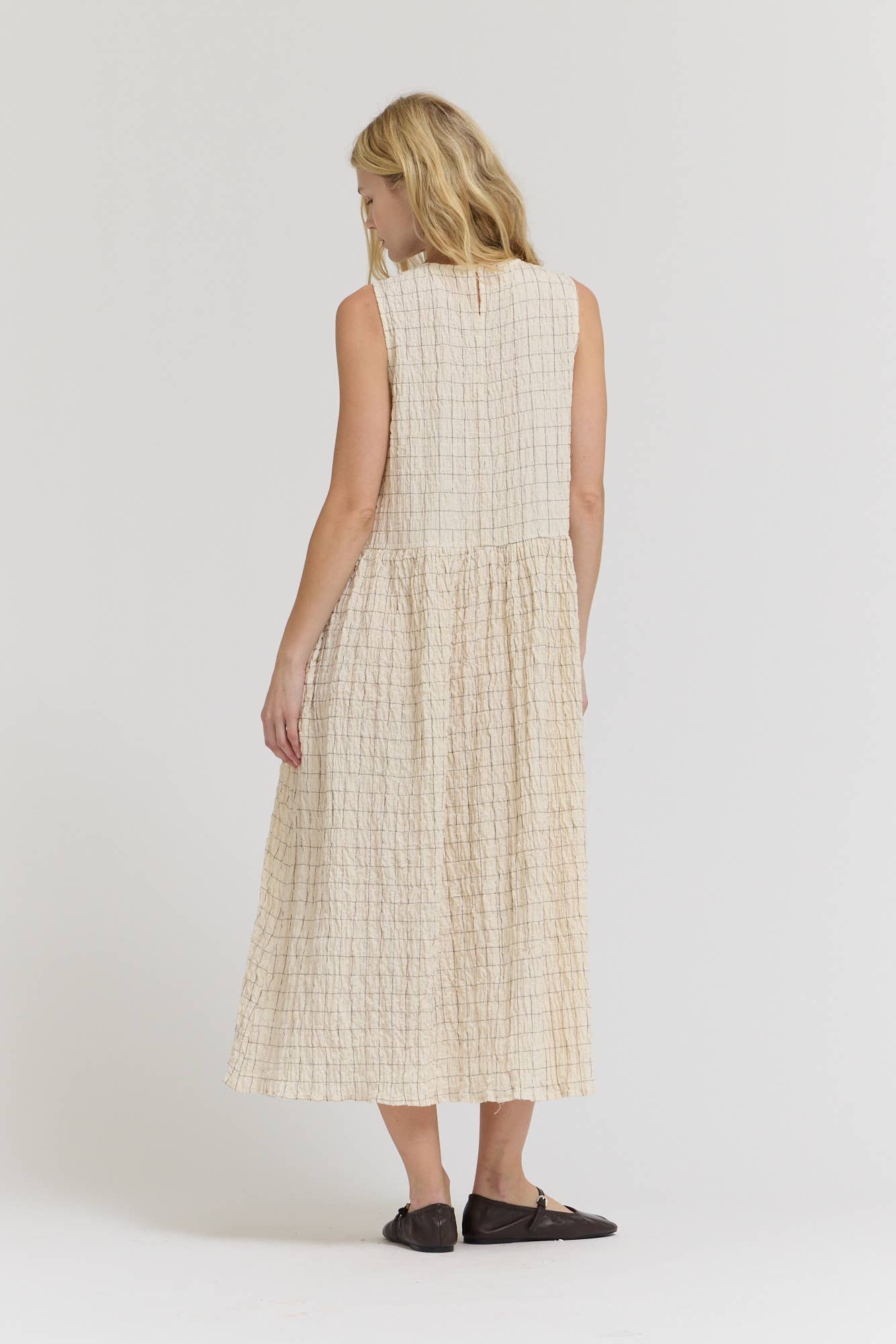 61277 - VESTITO FACILE IN GARZA A QUADRETTI