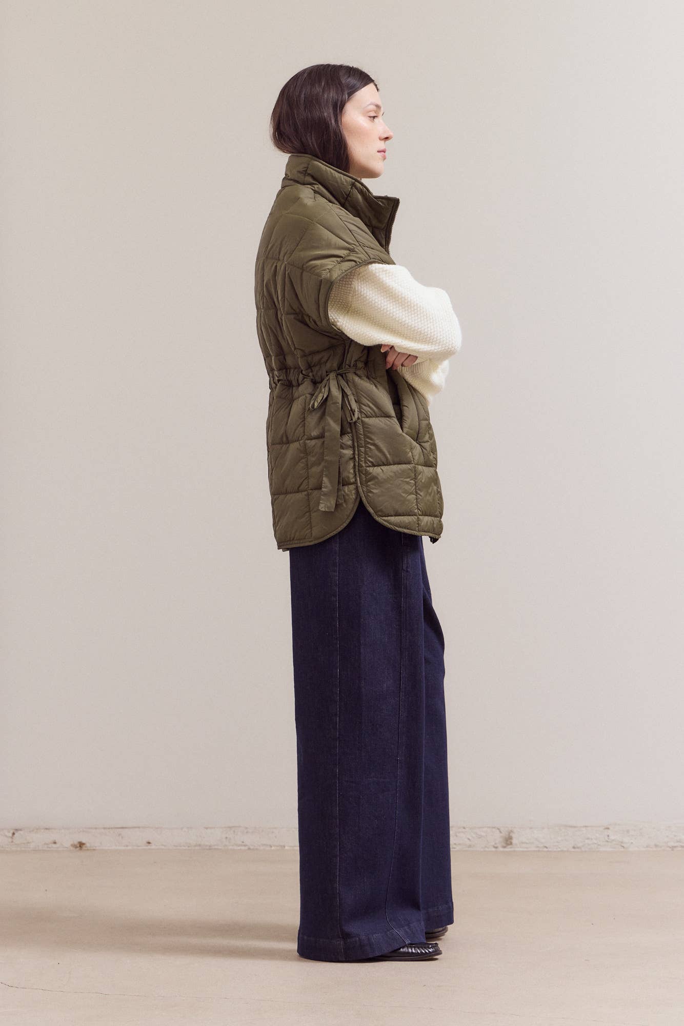 80416 - GILET IMBOTTITO TRAPUNTATO CON ZIP E COLLO ALTO