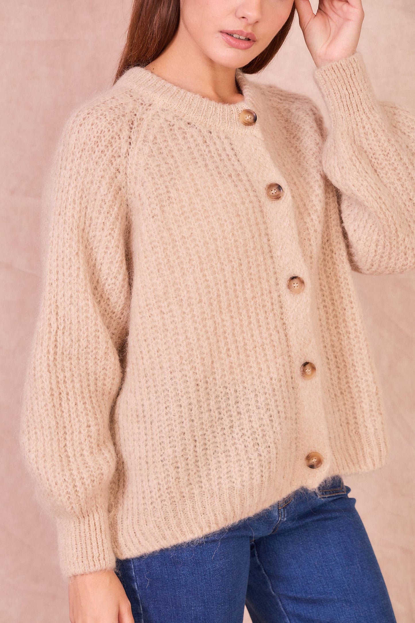 Cardigan in Misto Mohair con Bottoni