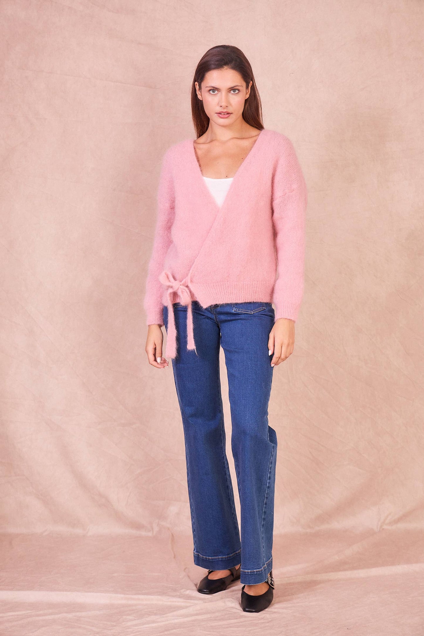 Cardigan Avvolgente in Misto Mohair