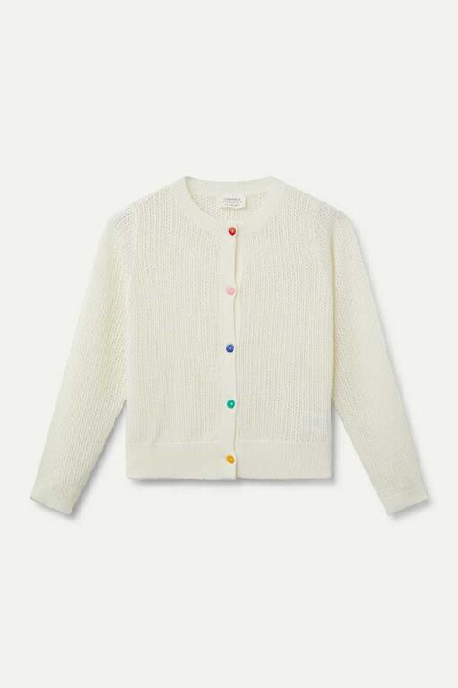 Cardigan bianco in maglia aperta