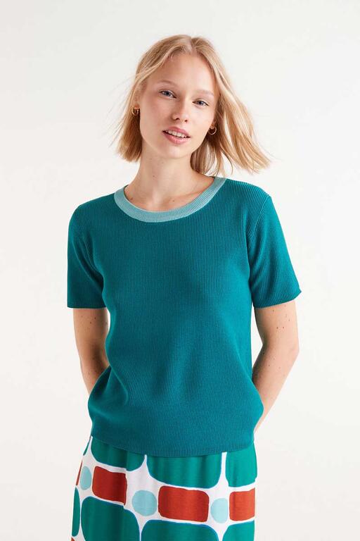 Maglia verde a maniche corte