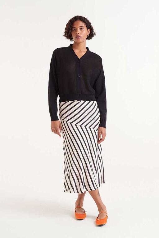 Cardigan in maglia fine nera