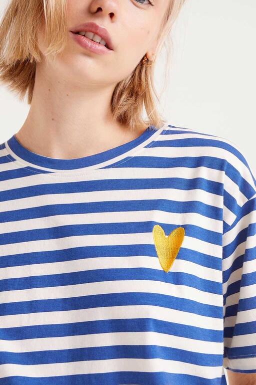 T-shirt maniche corte a righe blu