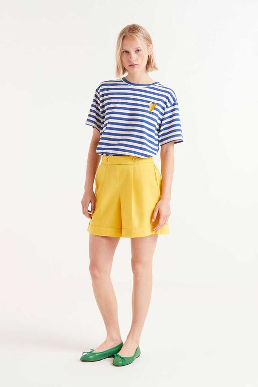 T-shirt maniche corte a righe blu